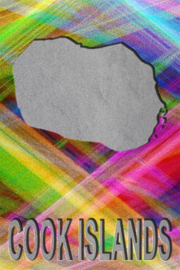 Cook Adaları haritası, renkli arkaplan, kopyalama alanı
