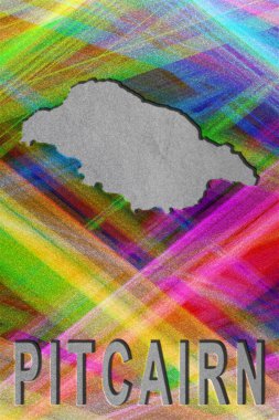 Pitcairn haritası, renkli arkaplan, kopyalama alanı