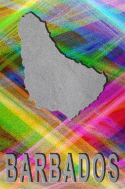 Barbados haritası, renkli arkaplan, kopyalama alanı