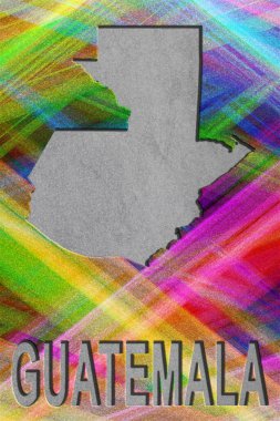 Guatemala haritası, renkli arkaplan, kopyalama alanı