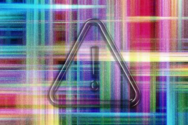 Tehlike işareti, tehlike uyarısı işareti, renkli kareli arka plan