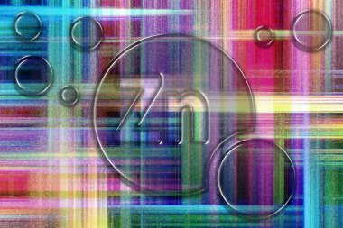 Zn Zinc elementi, Mineral Vitamin kompleksi beslenme desteği, renkli kareli arkaplan