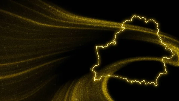 Mapa Bielorrusia Mapa Brillo Oro Sobre Fondo Oscuro — Foto de Stock