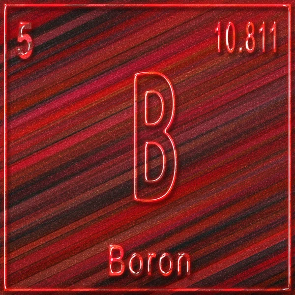 Boron chemical element, Sign with atomic number and atomic weight, Periodic Table Element