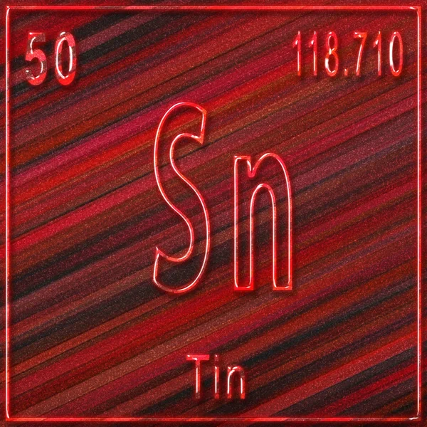 Tin chemical element, Sign with atomic number and atomic weight, Periodic Table Element