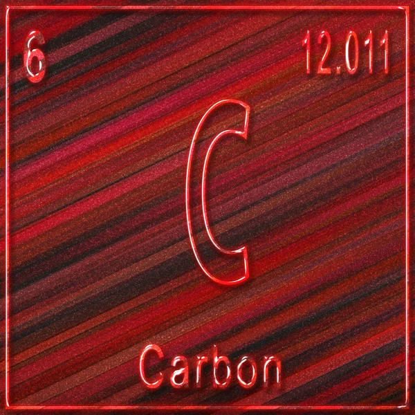 Carbon chemical element, Sign with atomic number and atomic weight, Periodic Table Element