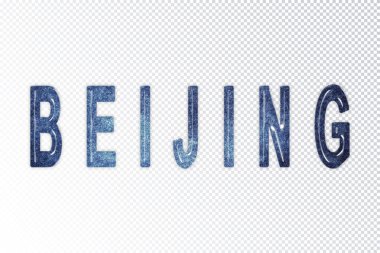 Pekin harfleri, Pekin samanyolu harfleri, saydam arkaplan, kırpma yolu.