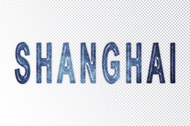 Şangay harfleri, Şangay samanyolu harfleri, şeffaf arka plan, kırpma yolu.