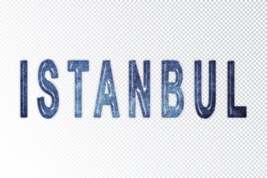 İstanbul harfleri, İstanbul samanyolu harfleri, şeffaf arkaplan, kırpma yolu