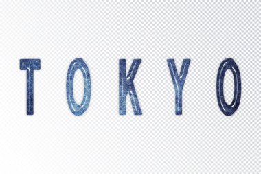 Tokyo harfleri, Tokyo samanyolu harfleri, şeffaf arkaplan, kırpma yolu