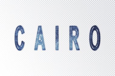 Kahire harfleri, Kahire samanyolu harfleri, saydam arka plan, kırpma yolu.