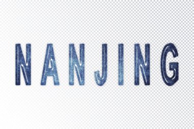 Nanjing harfleri, Nanjing samanyolu harfleri, şeffaf arkaplan, kırpma yolu