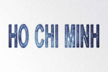 Ho Chi Minh harfleri, Ho Chi Minh samanyolu harfleri, saydam arkaplan, kırpma yolu