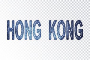 Hong Kong harfleri, Hong Kong samanyolu harfleri, saydam arkaplan, kırpma yolu.