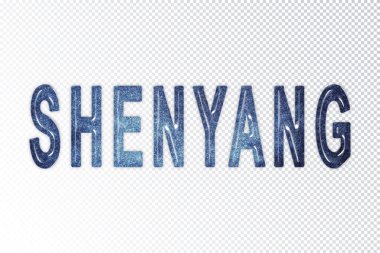 Shenyang harfleri, Shenyang samanyolu harfleri, saydam arka plan, kırpma yolu.