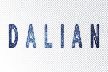 Dalian harfleri, Dalian samanyolu harfleri, şeffaf arka plan, kırpma yolu.