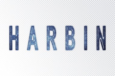 Harbin harfleri, Harbin samanyolu harfleri, şeffaf arkaplan, kırpma yolu