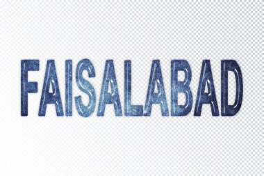 Faisalabad harfleri, Faisalabad samanyolu harfleri, şeffaf arkaplan, kırpma yolu