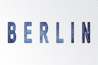 Berlin harfleri, Berlin samanyolu mektupları, şeffaf arka plan, kırpma yolu.
