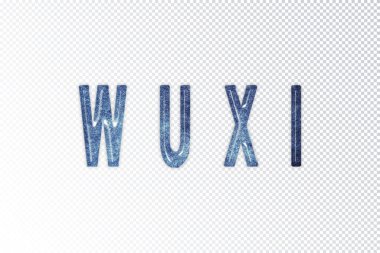 Wuxi harfleri, Wuxi samanyolu harfleri, saydam arkaplan, kırpma yolu