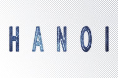 Hanoi harfleri, Hanoi samanyolu harfleri, saydam arkaplan, kırpma yolu