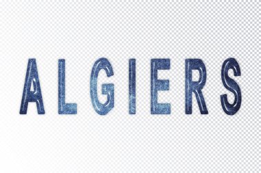 Cezayir harfleri, Cezayir samanyolu harfleri, saydam arkaplan, kırpma yolu