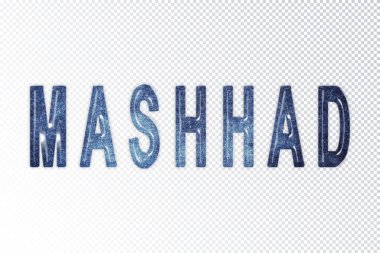 Mashhad harfleri, Mashhad samanyolu harfleri, şeffaf arkaplan, kırpma yolu