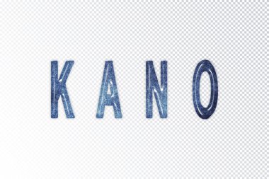 Kano harfleri, Kano samanyolu harfleri, şeffaf arkaplan, kırpma yolu