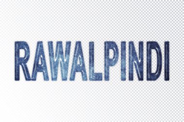 Rawalpindi harfleri, Rawalpindi samanyolu harfleri, saydam arkaplan, kırpma yolu