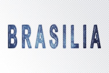 Brasilia harfleri, Brasilia samanyolu harfleri, saydam arkaplan, kırpma yolu