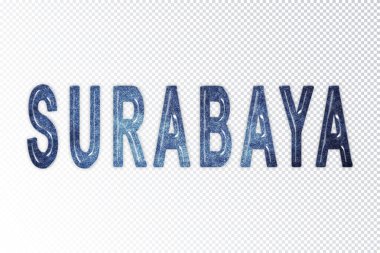 Surabaya harfleri, Surabaya samanyolu harfleri, şeffaf arka plan, kırpma yolu