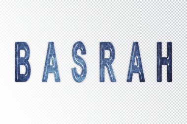 Basrah harfleri, Basrah samanyolu harfleri, şeffaf arkaplan, kırpma yolu