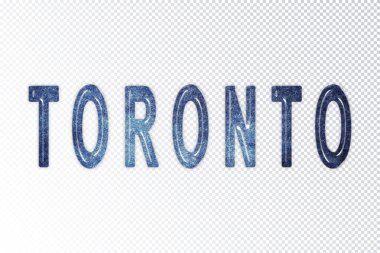 Toronto harfleri, Toronto samanyolu mektupları, şeffaf arka plan, kırpma yolu.