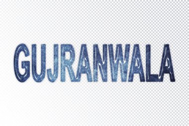 Gujranwala harfleri, Gujranwala samanyolu harfleri, şeffaf arka plan, kırpma yolu.