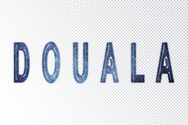 Douala harfleri, Douala samanyolu harfleri, saydam arkaplan, kırpma yolu.