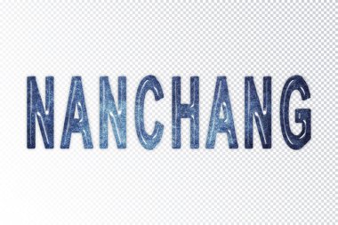 Nanchang harfleri, Nanchang samanyolu harfleri, saydam arkaplan, kırpma yolu