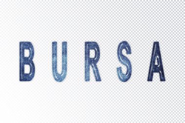 Bursa harfleri, Bursa samanyolu harfleri, saydam arkaplan, kırpma yolu