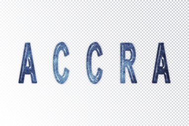 Accra harfleri, Accra samanyolu harfleri, şeffaf arkaplan, kırpma yolu