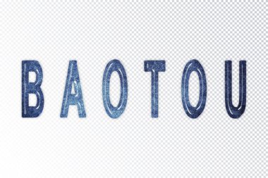Baotou harfleri, Baotou samanyolu harfleri, saydam arkaplan, kırpma yolu
