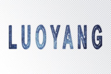 Luoyang harfleri, Luoyang samanyolu harfleri, şeffaf arka plan, kırpma yolu.