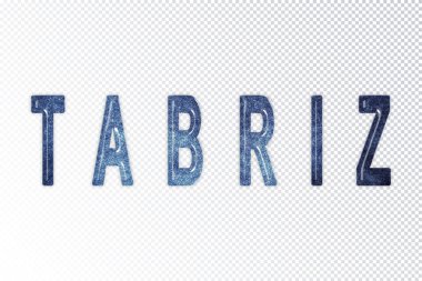 Tabriz harfleri, Tabriz samanyolu harfleri, şeffaf arkaplan, kırpma yolu