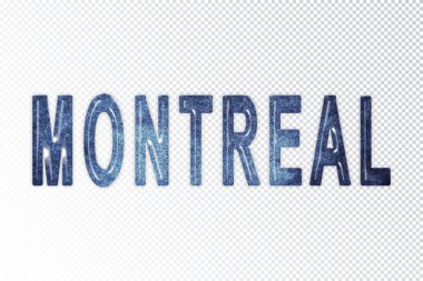 Montreal harfleri, Montreal samanyolu harfleri, saydam arkaplan, kırpma yolu