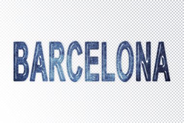 Barselona harfleri, Barselona samanyolu harfleri, şeffaf arkaplan, kırpma yolu