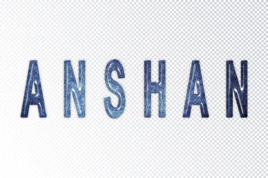 Anshan harfleri, Anshan samanyolu harfleri, saydam arkaplan, kırpma yolu