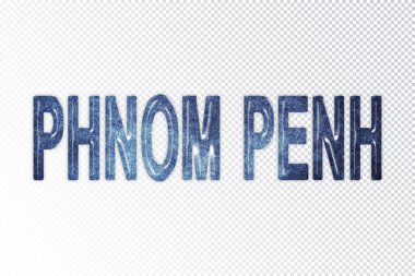 Phnom Penh harfleri, Phnom Penh samanyolu harfleri, şeffaf arkaplan, kırpma yolu