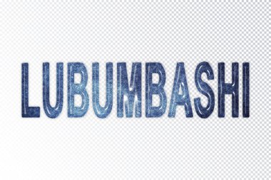 Lubumbashi harfleri, Lubumbashi samanyolu harfleri, saydam arkaplan, kırpma yolu.