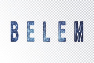 Belem harfleri, Belem samanyolu harfleri, saydam arkaplan, kırpma yolu