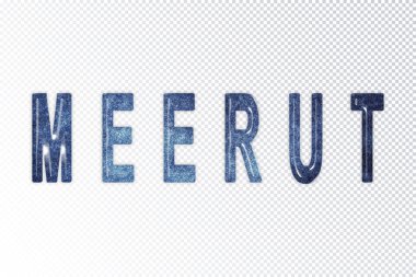 Meerut harfleri, Meerut samanyolu harfleri, saydam arkaplan, kırpma yolu