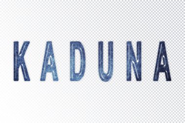 Kaduna harfleri, Kaduna samanyolu harfleri, şeffaf arkaplan, kırpma yolu