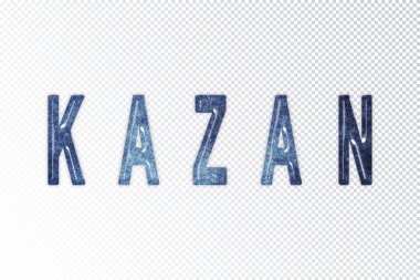 Kazan harfleri, Kazan samanyolu harfleri, şeffaf arkaplan, kırpma yolu